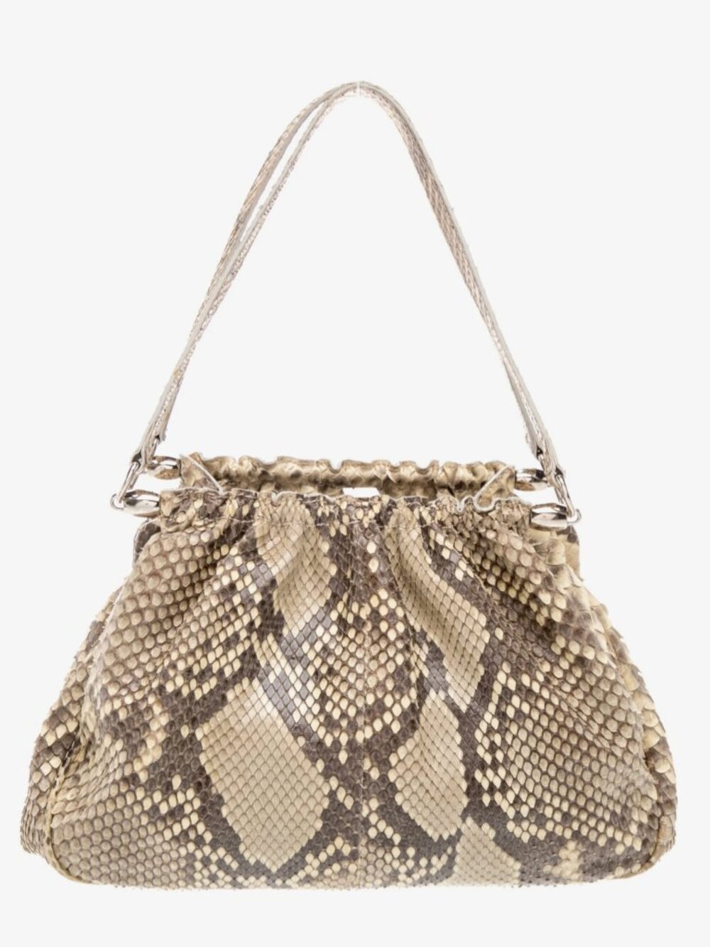 Lambertson Truex Alligator Top Handle Bag Brown Neutral Exotic Leather